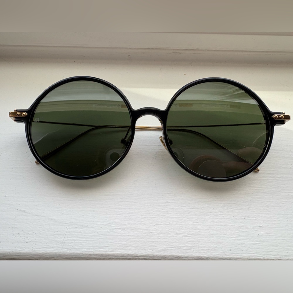 Linda Farrow Black and Gold Sunglasses